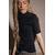 Lara Tee Black M 365 organic cotton mock neck tee 